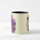 Mug Peindre Cheval Mustang avec Iris et papillons (Centre)