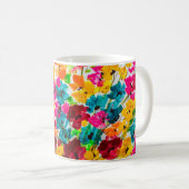 Mug peindre peinture fleurs texture, peindre fl brilla (Devant droit)