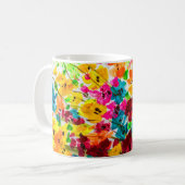 Mug peindre peinture fleurs texture, peindre fl brilla (Devant gauche)