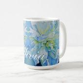 Mug Peine d'aquarelle bleu blanc romantique (Devant droit)