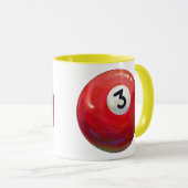Mug Peint 3 Motif de billard (Devant droit)