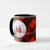 Mug Peint Rouge Noir Plaid Deux Vacances Photo (Devant gauche)
