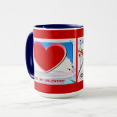 Mug Peint Valentine Heart Ajouter Votre Photo (Devant gauche)