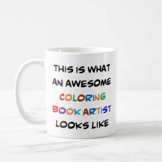 Mug peintre de coloriage, génial (Gauche)