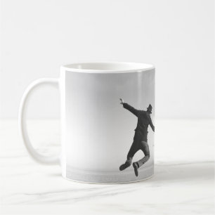 Mug peintre surréaliste d'art noir et blanc dessin sur
