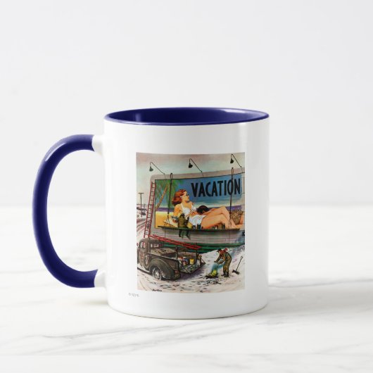 Mug Peintres en tableau en hiver par Stevan Dohanos (Gauche)