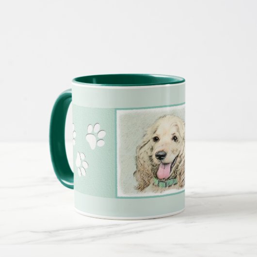 Mug Peinture à la boule de Cocker Spaniel - Art origin (Devant gauche)