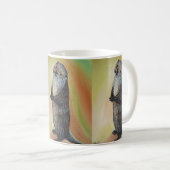 Mug Peinture à la loutre de la rivière debout (Devant droit)