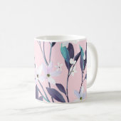 Mug Peinture à la main élégant feuillage violet, fleur (Devant droit)