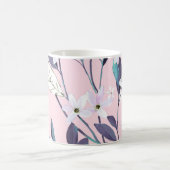 Mug Peinture à la main élégant feuillage violet, fleur (Centre)