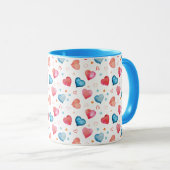 Mug Peinture à la main en forme de coeur (Devant droit)