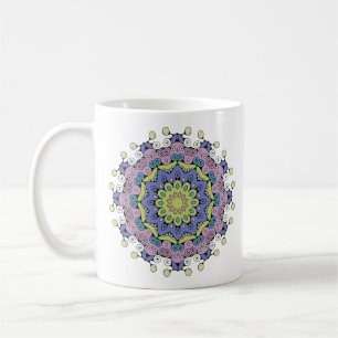 Mug Peinture à la main Mandala Horloge Face 2