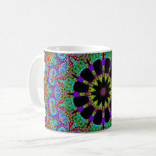 Mug Peinture à la main Mandala Horloge Face 24