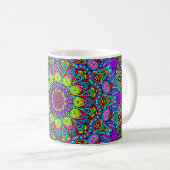 Mug Peinture à la main Mandala Horloge Face 4 (Devant droit)