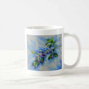 Mug peinture à l'aquarelle de bleuet