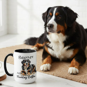 Mug Peinture à l'aquarelle Marron Bernois PERSONNALISE