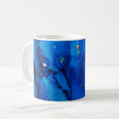 Mug Peinture à l'encre d'alcool sous-marine bleu profo (Devant gauche)