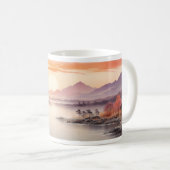 Mug Peinture à l'encre d'automne avec le soleil (Devant droit)