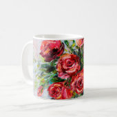 Mug Peinture à l'huile abstraite de beau bouquet frai (Devant gauche)