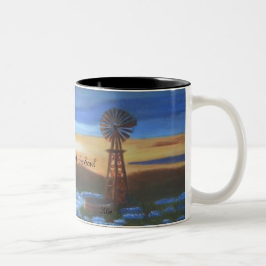 Mug - Peinture à l'huile - Coucher de soleil sont (Droit)