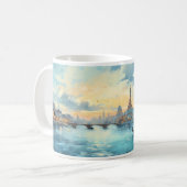 Mug Peinture À L'Huile De La Ville Et Rivière (Devant gauche)