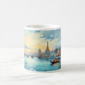 Mug Peinture À L'Huile De La Ville Et Rivière (Centre)