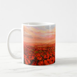 Mug peinture à l'huile de pavot à opium (Papaver somn