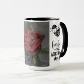 Mug Peinture à l'huile de rose rouge (Devant droit)