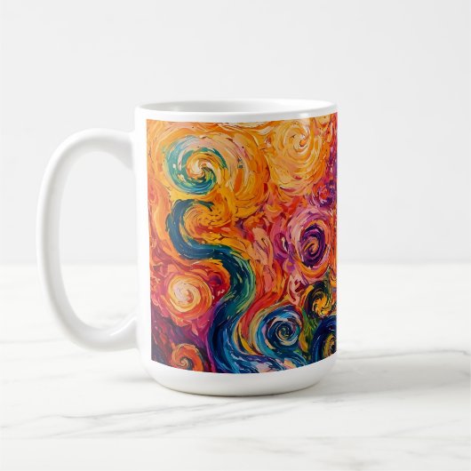 Mug Peinture à l'huile de tourbillons psychédélique (Gauche)
