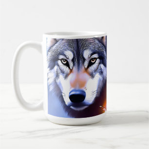 Mug Peinture à l'huile Loup L'essence de la beauté,