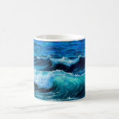 Mug Peinture à l'huile montrant des vagues dans l'océa (Centre)