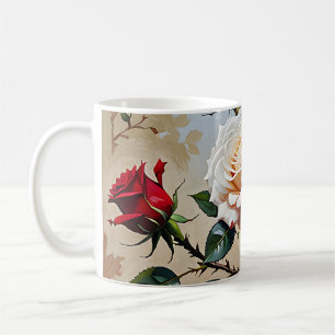 Mug Peinture à l'huile rose blanche et rouge
