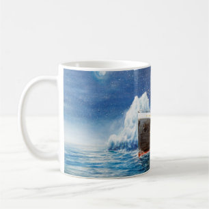 Mug peinture à l'huile sur Titanic et iceberg dans l'