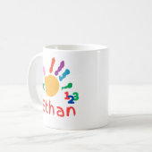 Mug Peinture à main ABC pour enfant personnalisée 123 (Devant gauche)
