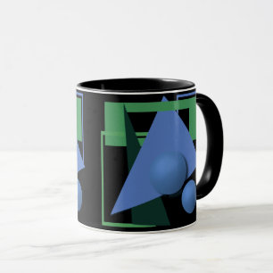 Mug peinture abstraite, abstraction, vert et noir