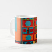 MUG PEINTURE ABSTRAITE BLEU ROUGE ET JAUNE (Devant gauche)