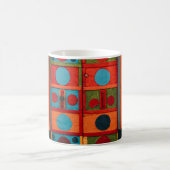 MUG PEINTURE ABSTRAITE BLEU ROUGE ET JAUNE (Centre)