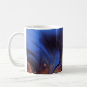 MUG PEINTURE ABSTRAITE BLEUE ET BLANCHE
