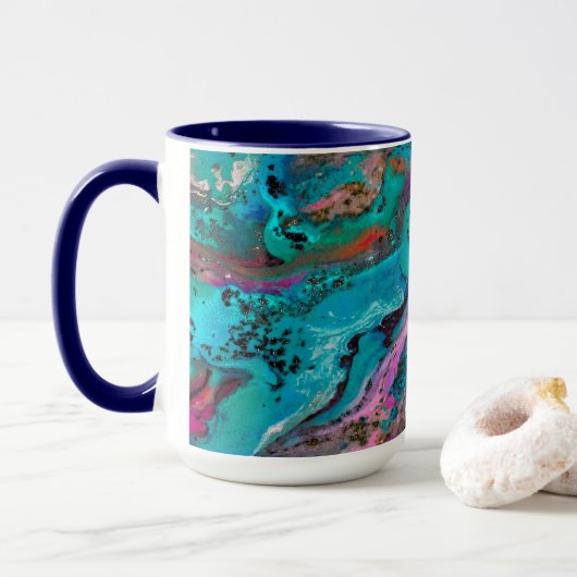Mug Peinture Abstraite colorée (Avec donut)