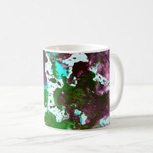 Mug Peinture Abstraite colorée vert et violet