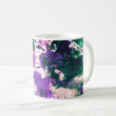 Mug Peinture Abstraite couleur vert et pourpre (Devant droit)