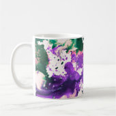 Mug Peinture Abstraite couleur vert et pourpre (Gauche)