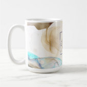 Mug Peinture Abstraite d'art fluide en or bleu (Gauche)