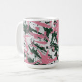 Mug Peinture Abstraite en rose et vert (Devant gauche)