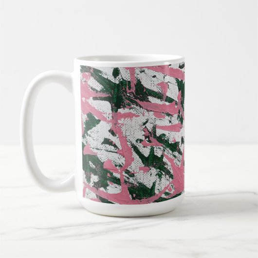 Mug Peinture Abstraite en rose et vert (Gauche)