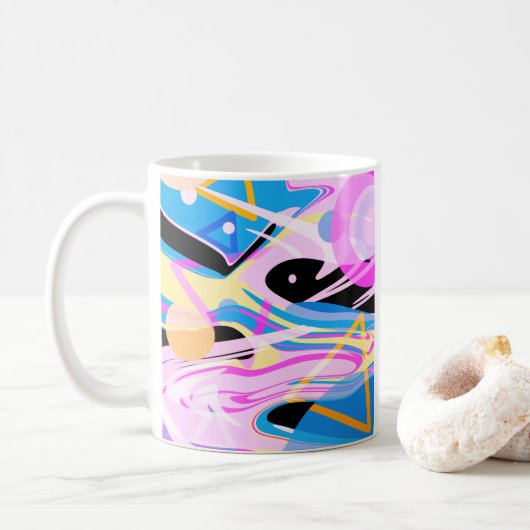 Mug Peinture Abstraite géométrique à trois dimensions (Avec donut)