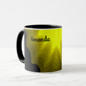 Mug Peinture abstraite noire et jaune (Devant gauche)