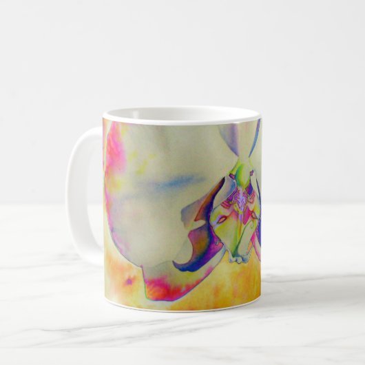 Mug Peinture abstraite romantique à l'aquarelle d'orch (Devant gauche)