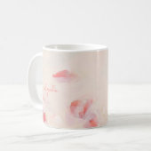Mug Peinture Abstraite Rose & Corail Nom (Devant gauche)