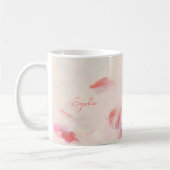 Mug Peinture Abstraite Rose & Corail Nom (Gauche)